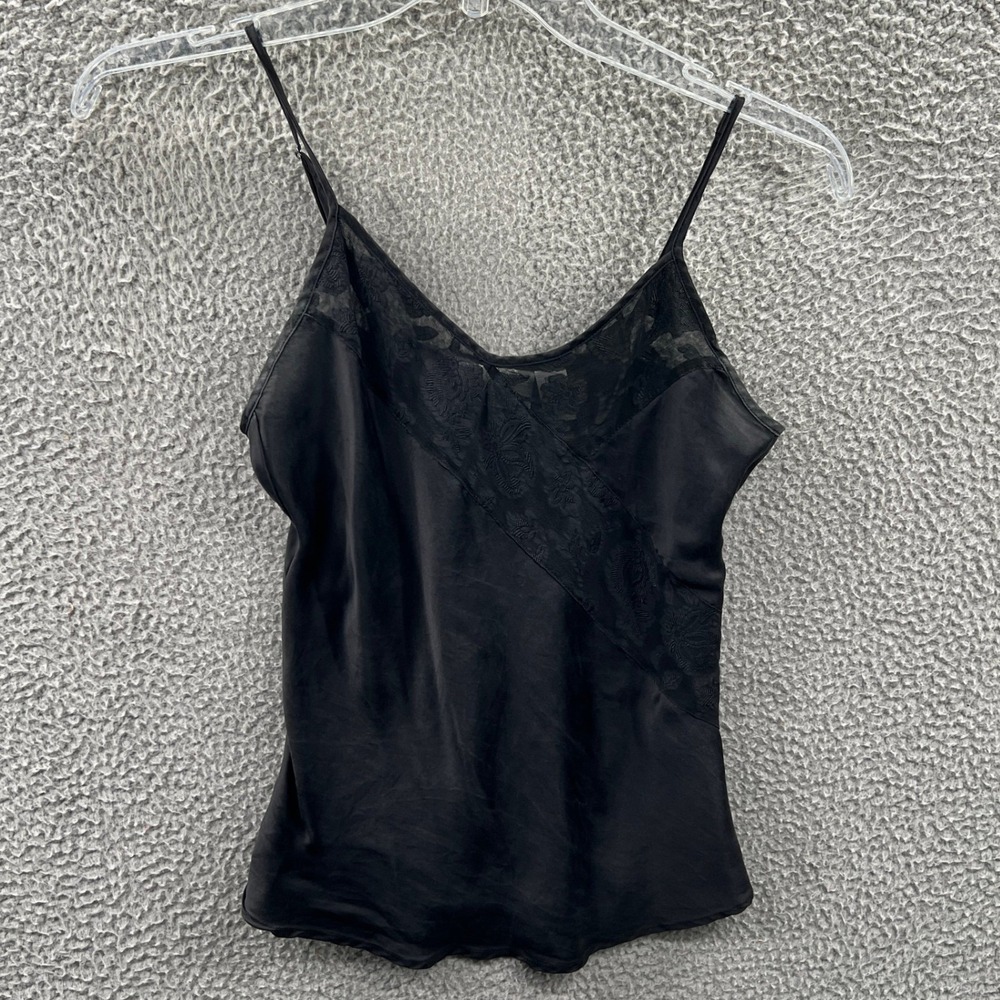 Womens 100% Silk Camisole S Lace Y2K Coquette Romantic Lingerie Boudoir Fairy